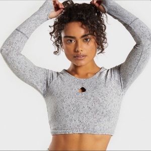 NWT Gymshark Fleur Texture Long Sleeve Crop Top